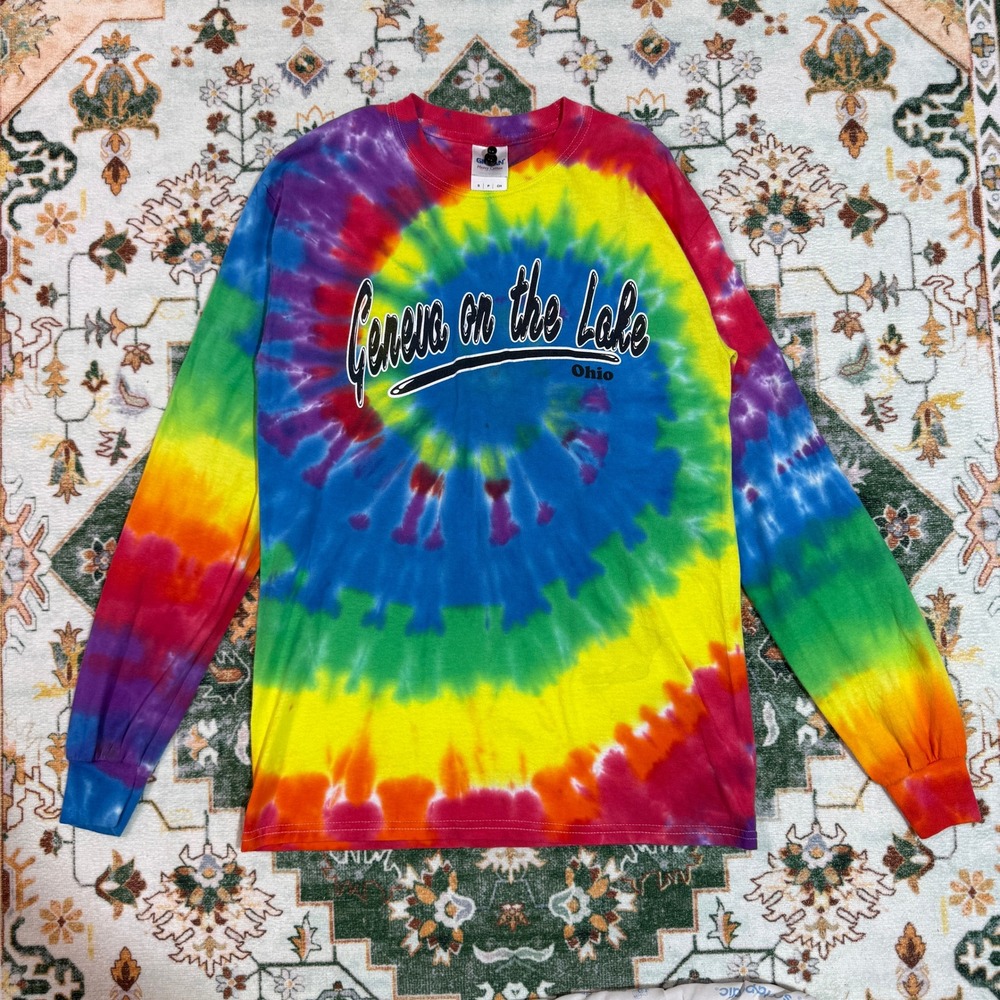 Geneva on the‎ Lake Ohio Tie Dye Long Sleeve T-Shirt Multicolor Small